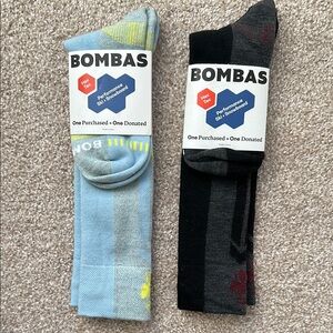 2x Bombas Women's Mid-Cushion Merino Wool Blend Ski & Snowboard Socks (med)